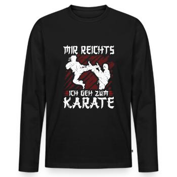 Mir Reichts Ich Geh Zum Karate Karateka - Männer Premium Bio Langarmshirt - Schwarz - Vorne - Nico (187cm)