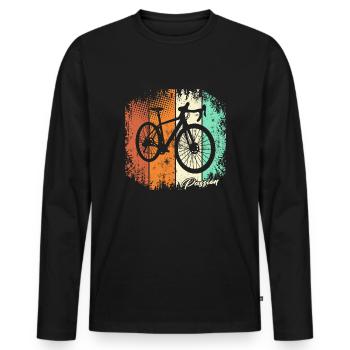 Vélo de route Vélo Cyclisme Cyclisme - T-shirt manches longues Premium bio Homme - noir - Devant - Nico (187cm)