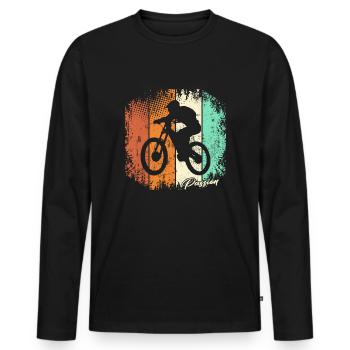Fahrrad MTB Mountainbike Downhill Mountainbiker - Männer Premium Bio Langarmshirt - Schwarz - Vorne - Nico (187cm)