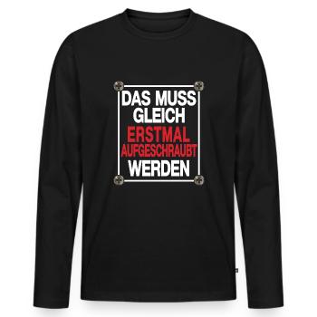 pc nerd error bastler heimwerker schrauber - Männer Premium Bio Langarmshirt - Schwarz - Vorne - Nico (187cm)
