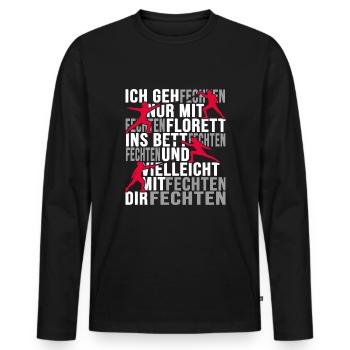 fechten fechter degen florett - Männer Premium Bio Langarmshirt - Schwarz - Vorne - Nico (187cm)