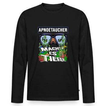 apnoetaucher oxygen apnoe tauchen schnorcheln - Männer Premium Bio Langarmshirt - Schwarz - Vorne - Nico (187cm)