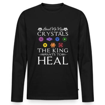 Reiki Meister Heilung Kristalle Chakra Reiki - Männer Premium Bio Langarmshirt - Schwarz - Vorne - Nico (187cm)