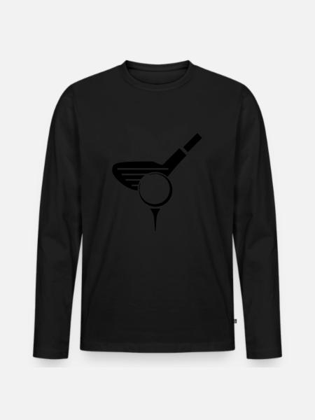 Golf - Golf Ball - Men's Premium Organic Long Sleeve Shirt - black