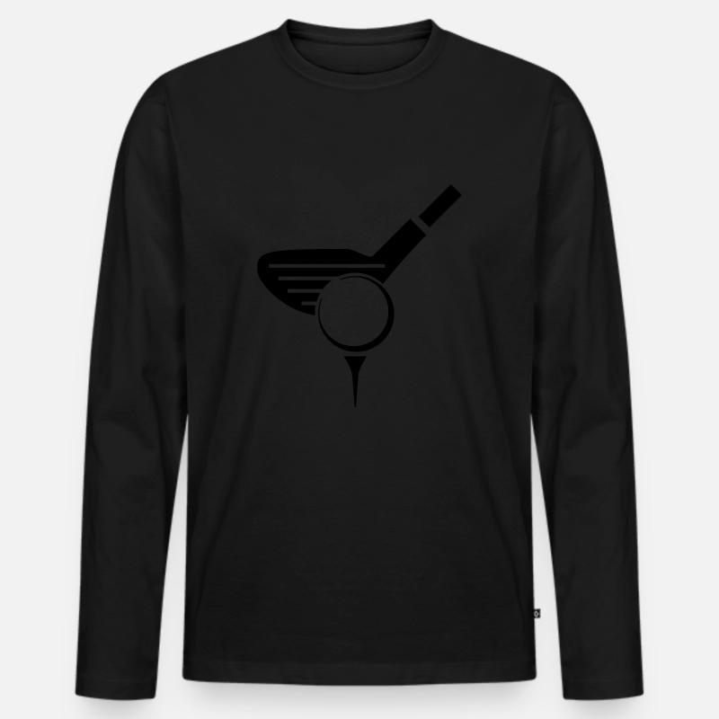 Golf - Golfball - Männer Premium Bio Langarmshirt - Schwarz