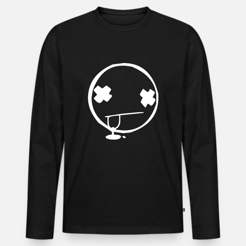 Smiley K.O schwarz - Männer Premium Bio Langarmshirt - Schwarz