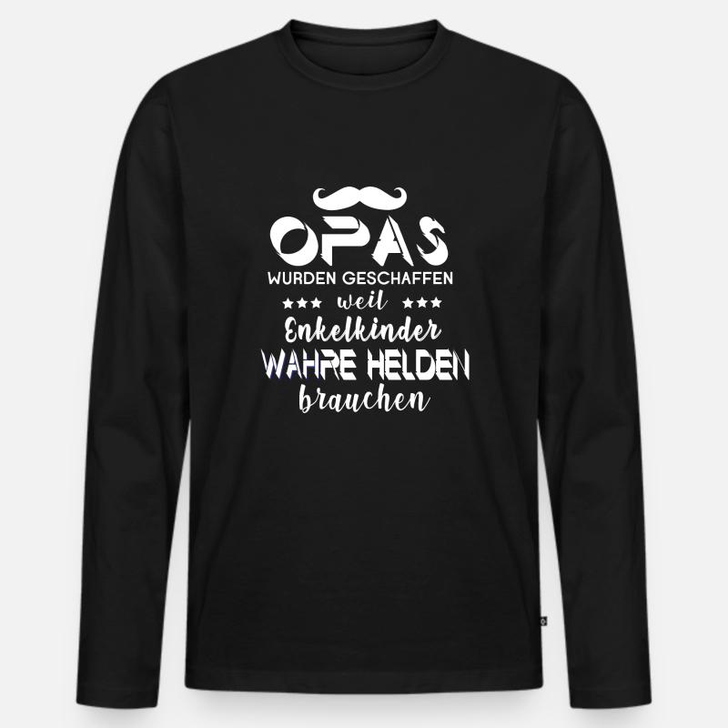 Opa Enkelkinder - Männer Premium Bio Langarmshirt - Schwarz