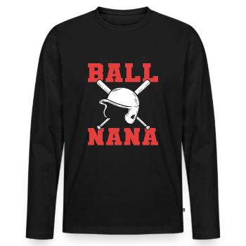 Softball Softball Players - Men's Premium Organic Long Sleeve Shirt - black - Front - Nico (187cm)