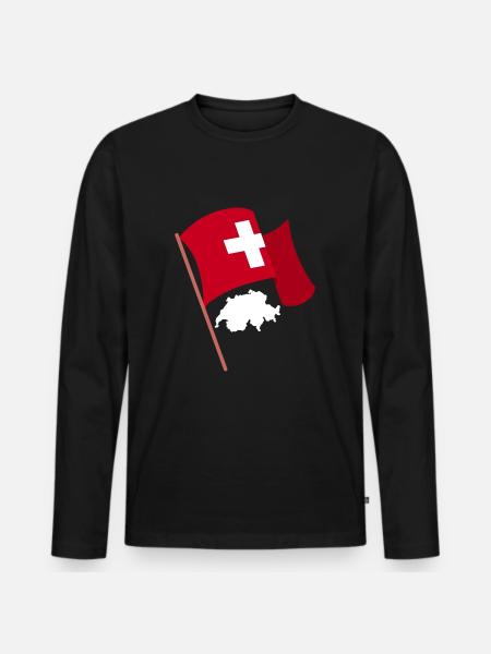 Schweiz Schweizer Schweizerdeutsch - Männer Premium Bio Langarmshirt - Schwarz