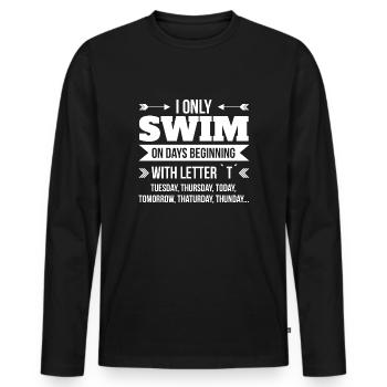 Nageur natation cadeau de moniteur de natation - T-shirt manches longues Premium bio Homme - noir - Devant - Nico (187cm)