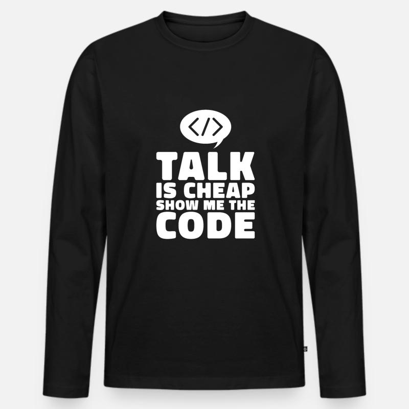 Programmer Coder Software Developer - Men's Premium Organic Long Sleeve Shirt - black