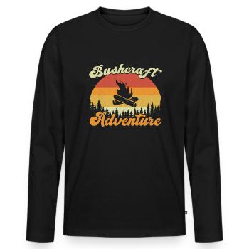 Aventure Bushcraft / Bushcraft - T-shirt manches longues Premium bio Homme - noir - Devant - Nico (187cm)
