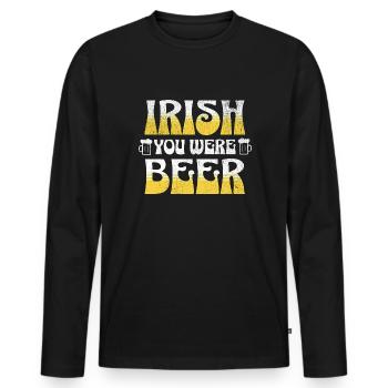 Bier Saufen Alkohol St Patricks Day Irish Geschenk - Männer Premium Bio Langarmshirt - Schwarz - Vorne - Nico (187cm)