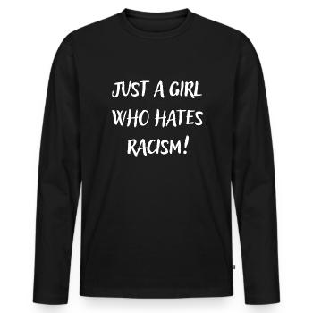 Fck Nzs Gegen Rassismus Geschenk - Männer Premium Bio Langarmshirt - Schwarz - Vorne - Nico (187cm)