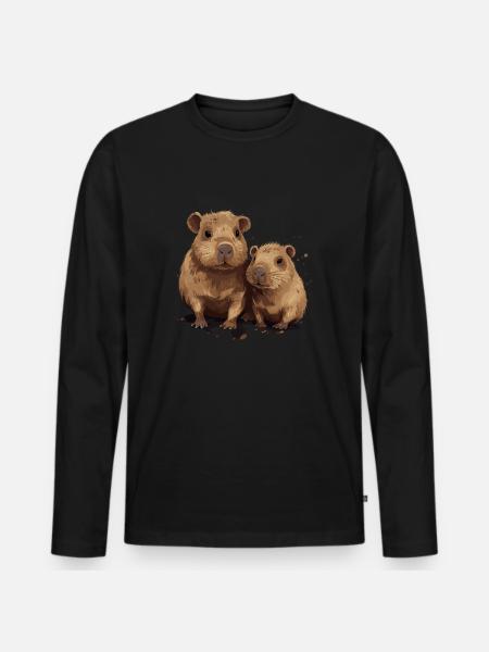Capybaras capybara - Men's Premium Organic Long Sleeve Shirt - black