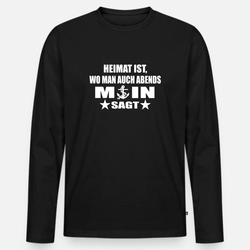 Moin - Männer Premium Bio Langarmshirt - Schwarz