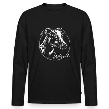 WHIPPET Windhund Windhunde Hunde Hund Wilsigns - Männer Premium Bio Langarmshirt - Schwarz - Vorne - Nico (187cm)
