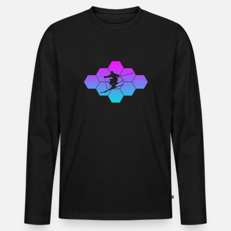 skiing - Männer Premium Bio Langarmshirt - Schwarz