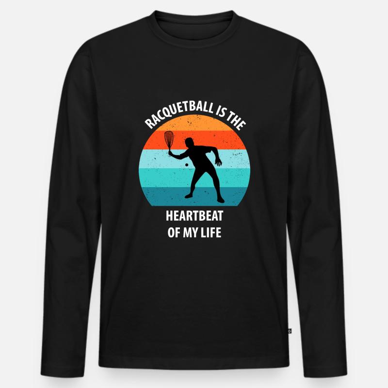 Racqueetball - Männer Premium Bio Langarmshirt - Schwarz
