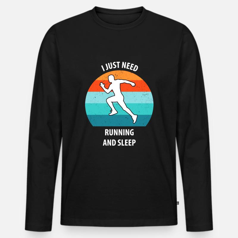 Joggen - Männer Premium Bio Langarmshirt - Schwarz