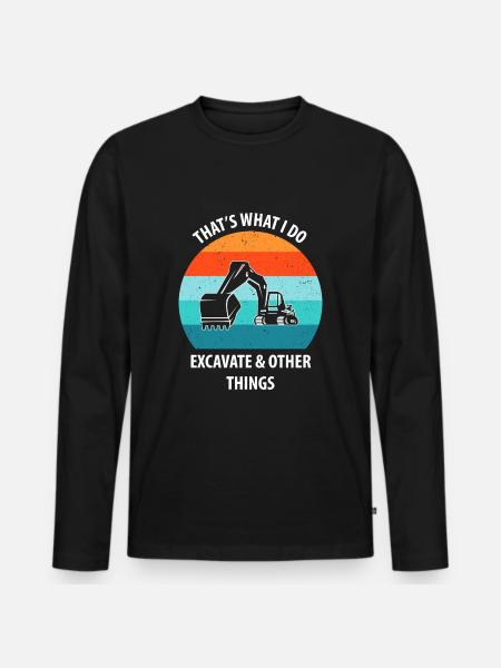 Bagger Baggerfahrer Baggerwagen - Männer Premium Bio Langarmshirt - Schwarz
