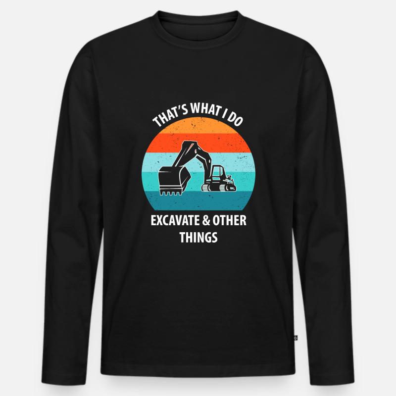 Bagger Baggerfahrer Baggerwagen - Männer Premium Bio Langarmshirt - Schwarz