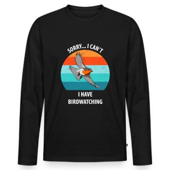 Bird Watching Bird Watching Birding Bird - Men's Premium Organic Long Sleeve Shirt - black - Front - Nico (187cm)