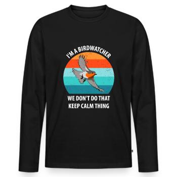 Observation des oiseaux Observation des oiseaux Observation des oiseaux - T-shirt manches longues Premium bio Homme - noir - Devant - Nico (187cm)