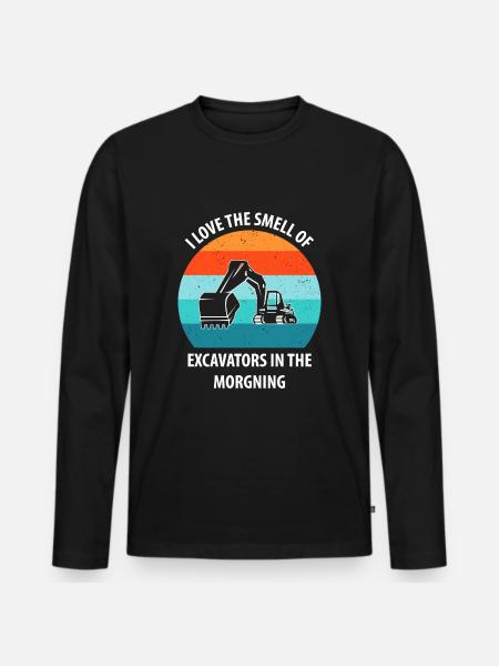 Bagger Baggerfahrer Baggerwagen - Männer Premium Bio Langarmshirt - Schwarz