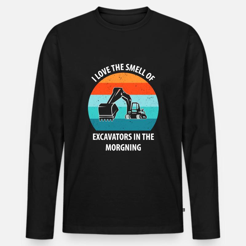Bagger Baggerfahrer Baggerwagen - Männer Premium Bio Langarmshirt - Schwarz
