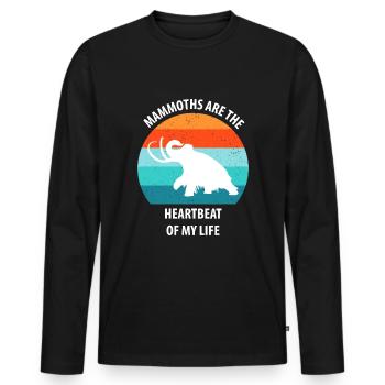 Drôle de mammouth de l’âge de pierre de l’âge de glace Design préhistorique - T-shirt manches longues Premium bio Homme - noir - Devant - Nico (187cm)