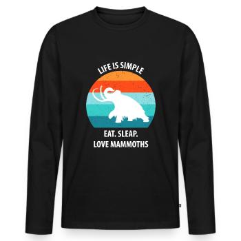 Drôle de mammouth de l’âge de pierre de l’âge de glace Design préhistorique - T-shirt manches longues Premium bio Homme - noir - Devant - Nico (187cm)