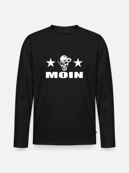 Moin - Männer Premium Bio Langarmshirt - Schwarz