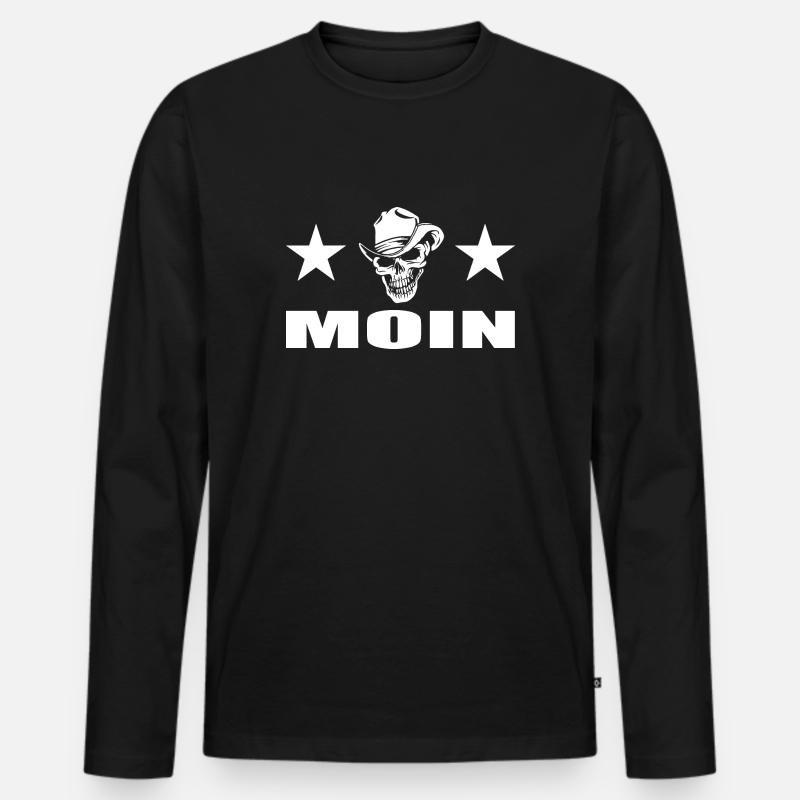 Moin - Männer Premium Bio Langarmshirt - Schwarz