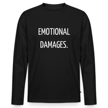 Emotionale Schäden - Männer Premium Bio Langarmshirt - Schwarz - Vorne - Nico (187cm)