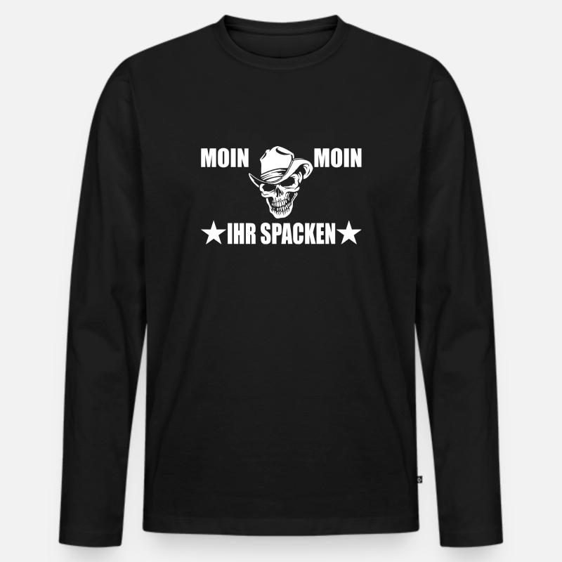 Moin - Männer Premium Bio Langarmshirt - Schwarz