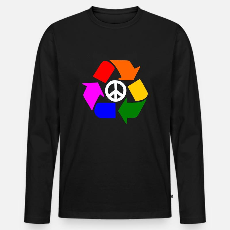 Peace lgbt zeichen - Peacezeichen - Männer Premium Bio Langarmshirt - Schwarz