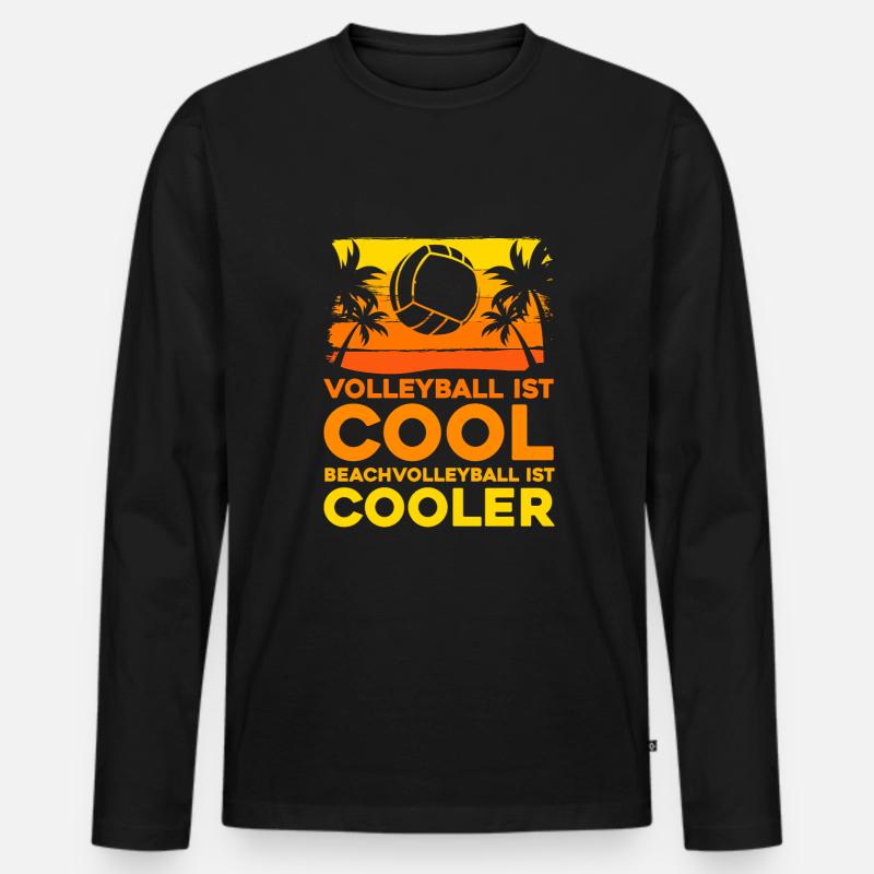 Volleyball Beachvolleyball - Männer Premium Bio Langarmshirt - Schwarz