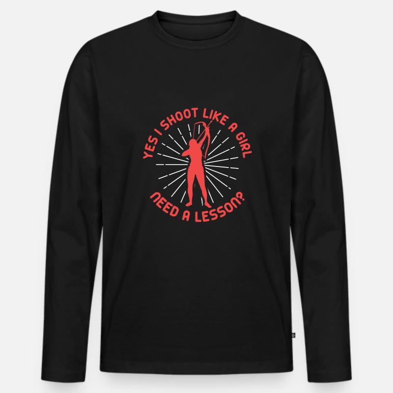 Bogenschütze Bogensport Pfeil Bogen Bogenschießen - Männer Premium Bio Langarmshirt - Schwarz
