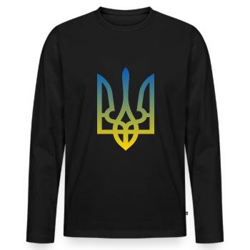 Ukraine Armoiries paix Liberté Démocratie Geschen - T-shirt manches longues Premium bio Homme - noir - Devant - Nico (187cm)
