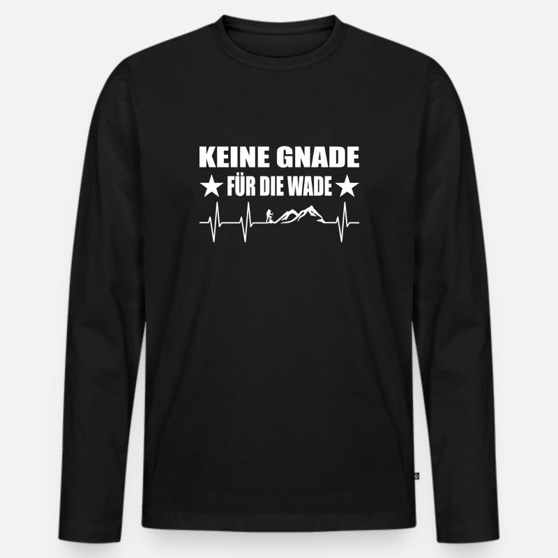 Wandern - Männer Premium Bio Langarmshirt - Schwarz