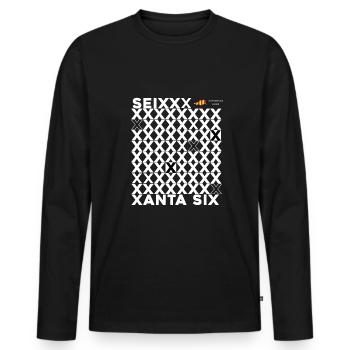 SEIXANTA SECHS - Männer Premium Bio Langarmshirt - Schwarz - Vorne - Nico (187cm)