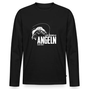 Wichtigeres als Angeln Angler Angel Fischer Fische - Männer Premium Bio Langarmshirt - Schwarz - Vorne - Nico (187cm)