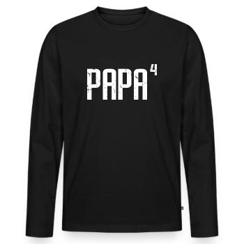 Papa von vier Spaß Geschenk für alle Vater mit 4 Kindern - Männer Premium Bio Langarmshirt - Schwarz - Vorne - Nico (187cm)