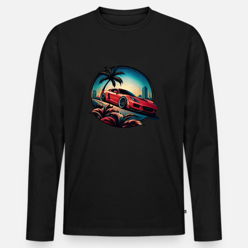 RED SUPERCAR - Männer Premium Bio Langarmshirt - Schwarz