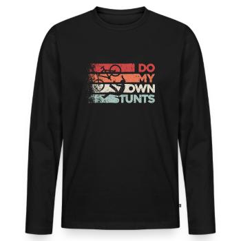I Do My Own Stunts - Funny Clumsy Gift - Men's Premium Organic Long Sleeve Shirt - black - Front - Nico (187cm)