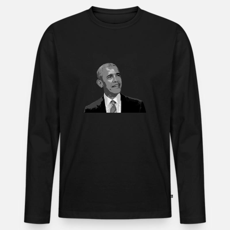 Obama - Männer Premium Bio Langarmshirt - Schwarz