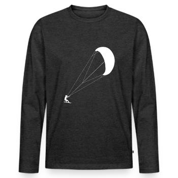 Kiter Kiting - Men's Premium Organic Long Sleeve Shirt - heather anthracite - Front - Nico (187cm)