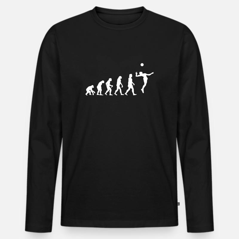 Evolution Volleyball Aufschlag Geschenkidee - Männer Premium Bio Langarmshirt - Schwarz