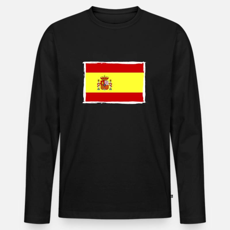 Spain - Männer Premium Bio Langarmshirt - Schwarz
